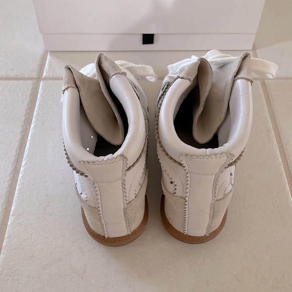 Isabel Marant - Betty Suede Leather White Sneakers, Size 40 - Picture 3 of 5